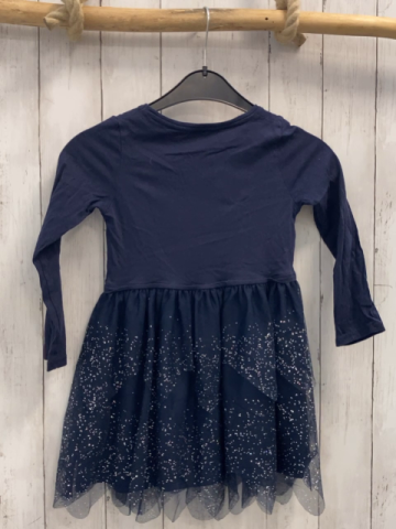 H&M  Kleid  Gr. 110  blau Elsa + Tüllüberrock mit glänzenden Punkten 