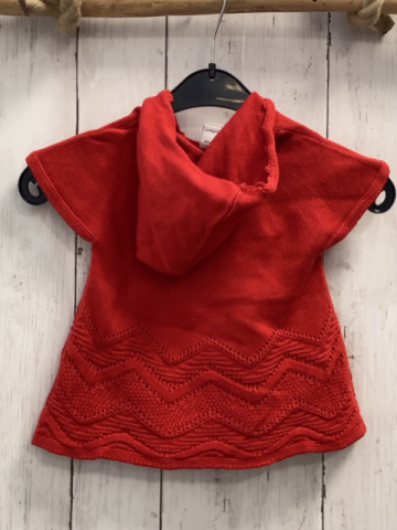 S´Oliver  T-Shirt  Gr. 80  rot Strick Kapuze Herz Zackenstreifen mit Lochmuster 