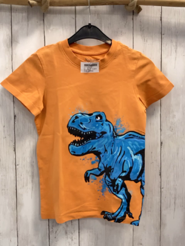 Nutmeg  T-Shirt  Gr. 128  orange hellblau bunter Dino 