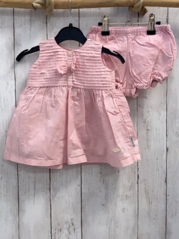 2tlg Armani  Kleid + Höschen  Gr. 68  rosa Rippen + Stickerei 