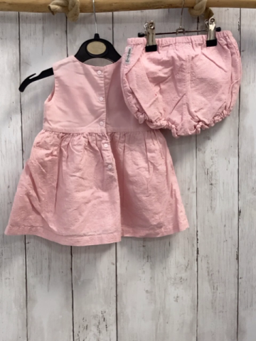 2tlg Armani  Kleid + Höschen  Gr. 68  rosa Rippen + Stickerei 