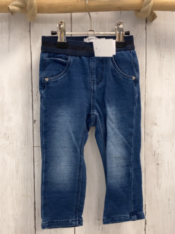 Name it  Jeggings  Gr. 80  blau Jeans Streifenbund mit Glitzer 