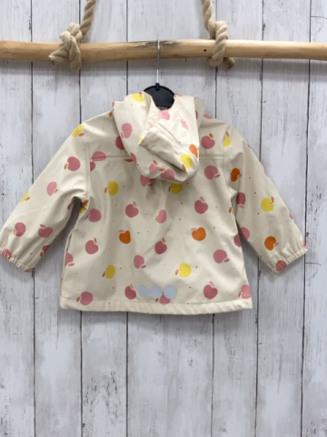   Regenjacke  Gr. 80  creme bunte Äpfel gummiert 