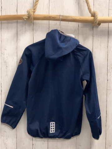 Lego Softshelljacke  Gr. 134  blau Kapuze grauer Bund hellgraue Reißverschlüss 