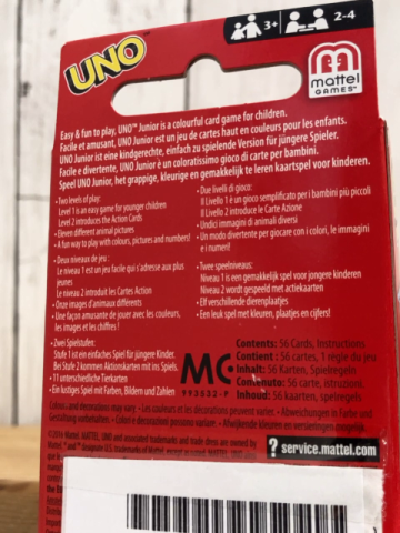 neu  Kartenspiel  Uno Junior 
