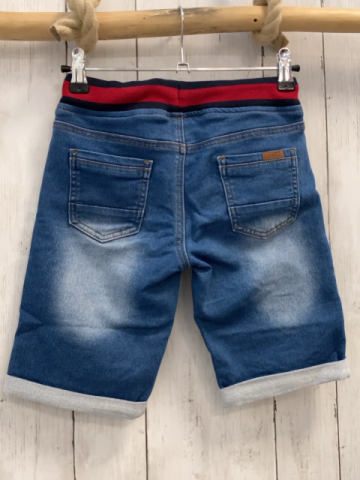 Jako-o  Shorts  Gr. 134  blau Jeans blau roter Streifenbund 