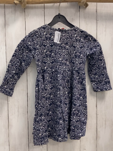   Kleid  Gr. 98  blau weiße Blumen Pferde blaue Borten 