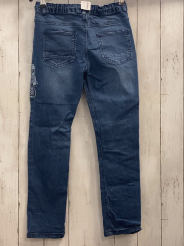   Hose  Gr. 140  blau Jeans Bagger Gummizugbund mit Kordel 