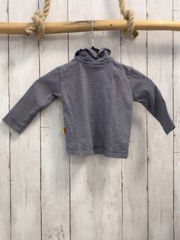 Steiff  Langarmshirt  Gr. 74  graue schwarze Streifen Kragen 