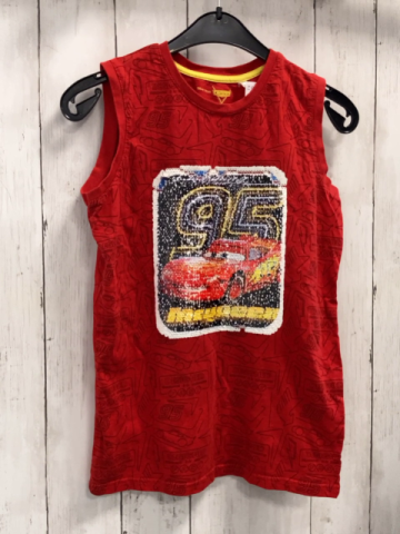   T-Shirt  Gr. 140  rot Pailettenbild Cars grauer Druck 