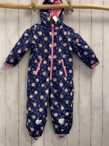   Regenoverall Gr. 86  blau Katzenöpfe rosa Reißverschlüsse + Fleecefutter 