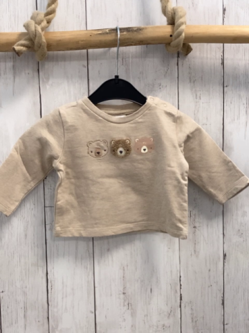 Alana  Langarmshirt  Gr. 62  beige 3 Bärenköpfe 