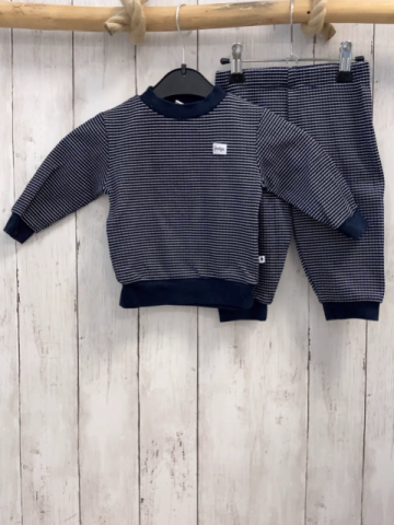 2tlg Feetje  Pullover + Leggings  Gr. 74   blau weiße Streifen Struktur 