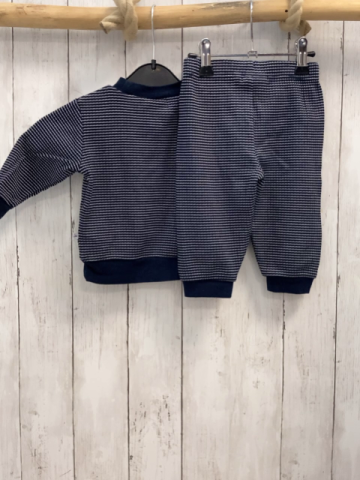 2tlg Feetje  Pullover + Leggings  Gr. 74   blau weiße Streifen Struktur 