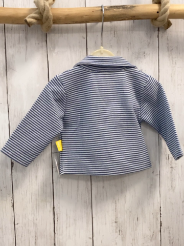   Sweatjacke  Gr. 62  blau weiße Streifen Kragen 