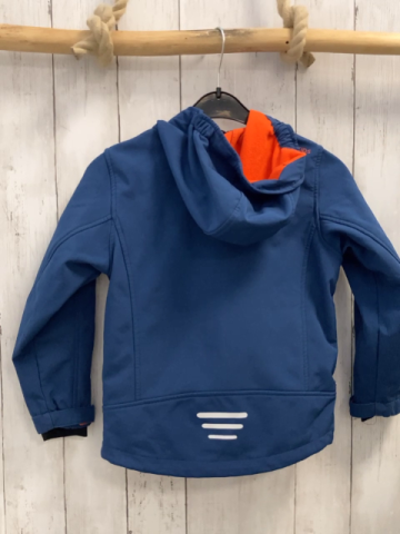 Trollids  Softshelljacke  Gr. 116  blau orange Schrift + Bund + Fleecefutter 