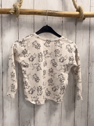 Disney  Langarmshirt  Gr. 110  weiß schwarze Katzen ltrosa Pailettenschrift 