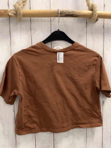 H&M  T-Shirt  Gr. 146  braun rosa Schrift 