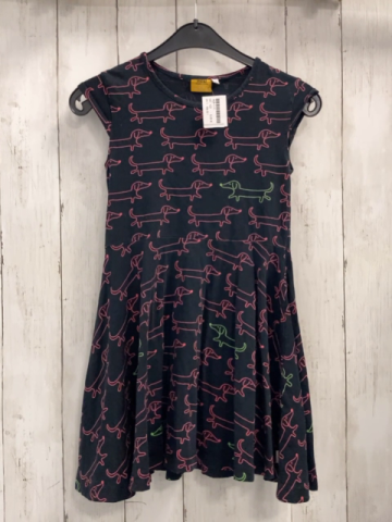 Me & I Kleid  Gr. 122  schwarz rosa hellgrüne Hund 