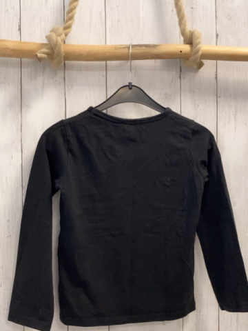   Langarmshirt  Gr. 128  schwarz bunter Pailettenstern 