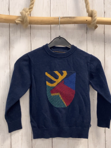 Okaidi Pullover  Gr. 110  blau Strick Wappen