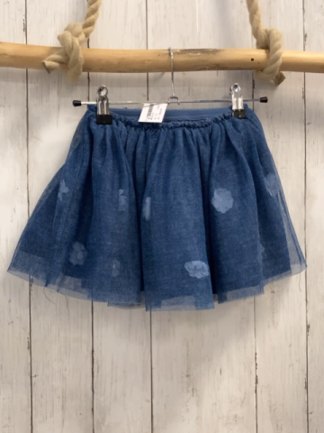 Mayoral  Rock Gr. 110  blau mit hellblauen Rosetten blauer Tüllüberrock 