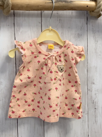 Steiff  T-Shirt  Gr. 56  heller lachston Früchte weiße Punkte 