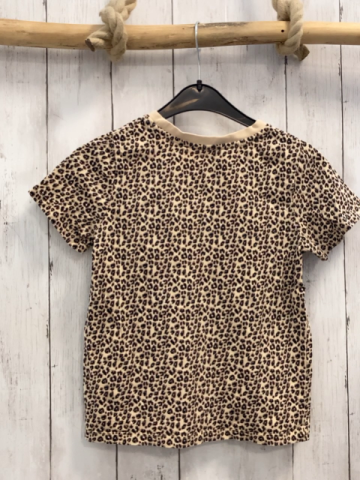 Next  T-Shirt  Gr. 122  beige schwarz braun leoprint 