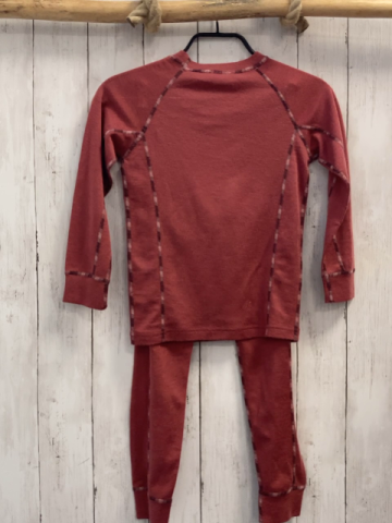 2tlg Hulablau  Skiunterwäsche  Gr. 122  Shirt + Leggings lachs bunte Nähte 60% Merinowolle