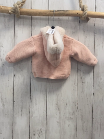 Tutto Piccolo  Strickjacke  Gr. 62  rosa Kapuze mit Plüschbund + -futter 