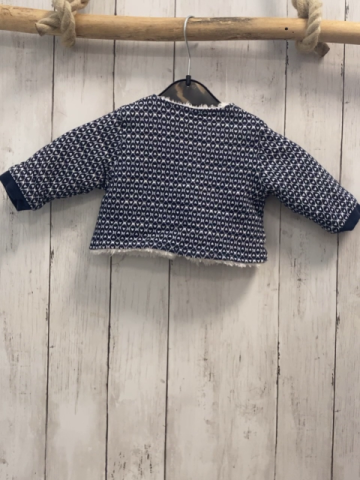 Chipie  Wendejacke  Gr. 68  weiß blauer Druck / weiß Plüsch 