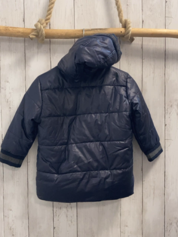 Monsoon  Winterjacke  Gr. 98  blau grau dunkelgrauer Streifenbund 