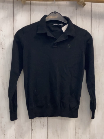 Nik & Nik Pullover Gr. 128  schwarz Strick Kragen