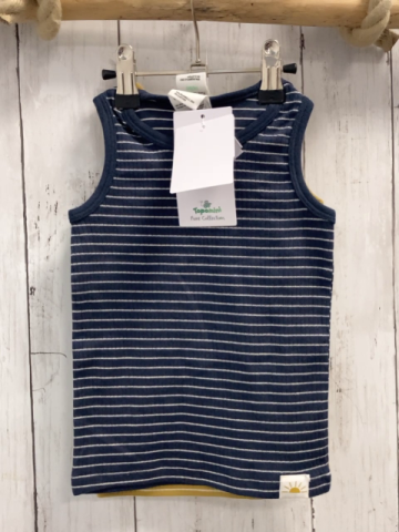 neu 2 P U-Hemden Gr. 80  blau graue Streifen + ocker weiße Streifen NP 9,99 € 