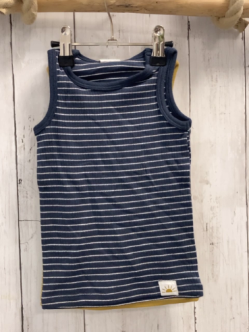 neu 2 P U-Hemden Gr. 80  blau graue Streifen + ocker weiße Streifen NP 9,99 € 