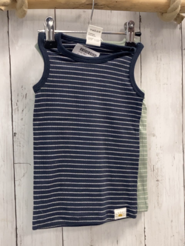 neu 2 P U-Hemden Gr. 80  kiwi weiße Streifen  + blau graue Strefien NP 9,99 € 