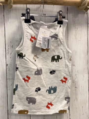 neu 2 P U-Hemden Gr. 86  hellgrau Tiere + grau NP 7,99 € red auf 6,99 € 