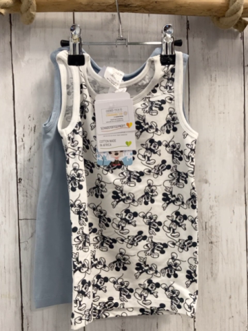 neu 2 P U-Hemden Gr. 86  weiß Micky Mouse + hellblau NP 9,99 € red auf 7,99 € 