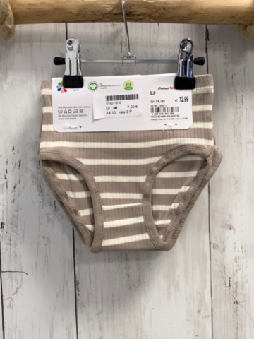 neu 3 P U-Hosen Gr. 74/80  sand beige Streifen + sand + sand mit Bäumen NP 12,99  