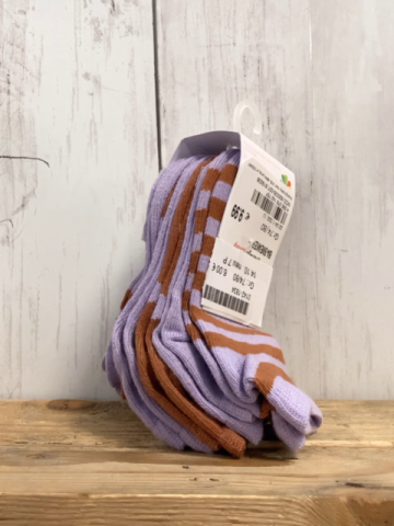 neu 7 P  Socken  Gr. 74/80  lavendel braun mit Streifen NP 9,99 € 