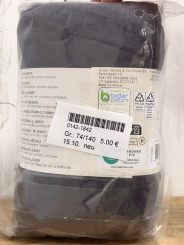 neu  Spannbettlaken  Gr. 74/140  dunkelgrau 