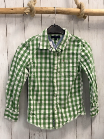 Tommy Hilfiger  Hemd  Gr. 116  hellgrün weiß kariert 