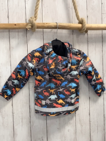 neu Babauba  Regenjacke  Gr. 74  grau bunte Dinos 