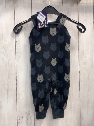 neu Babauba  Latzhose  Gr. 62  grau Wolfsköpfe 