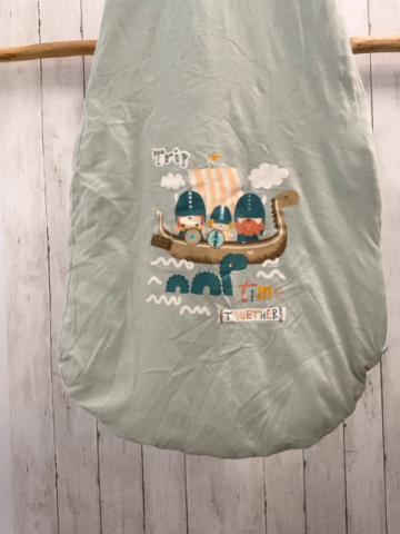 neu  Schlafsack Gr. 90cm  mint Wikingerboot Schrift 