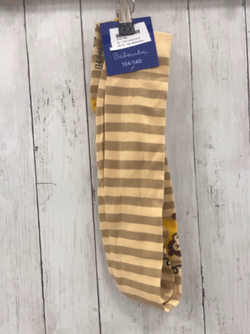 neu Babauba Strumpfhose  Gr. 134/140  sand braun gestreift Affen 
