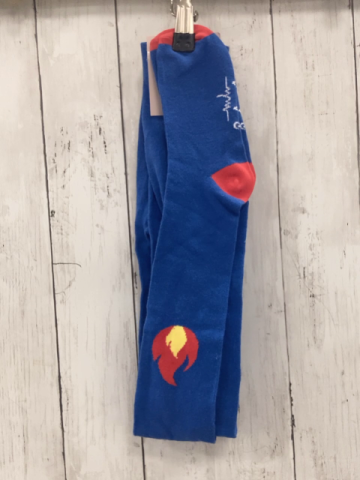 neu Babauba Strumpfhose  Gr. 134/140  blau rote Fersen  Flammen