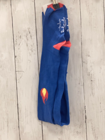 neu Babauba Strumpfhose  Gr. 134/140  blau rote Fersen Flammen NP 14€