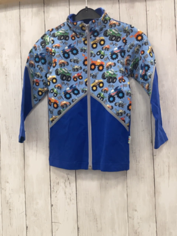 Babauba Sweatjacke Gr. 104  blau Monster Trucks dunkelblaue Ärmel
