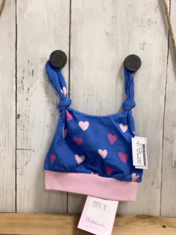 neu Babauba  Hut  Gr. 62/68  blau bunte Herzen rosa Bund 